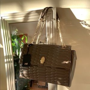 Roberto CLASS Cavalli Large Taupe Shoulder Bag